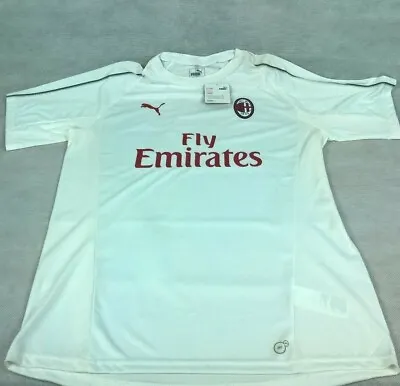 Puma AC Milan Fly Emirates White Tshirt Brand New With Tags Size XL • $39.83