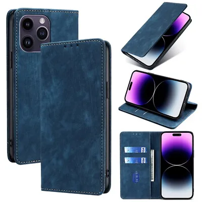 Protective Phone Genuine Leather Case Magnetic Cover For LG V30 W30 K8 K22 G7 G8 • £8.59