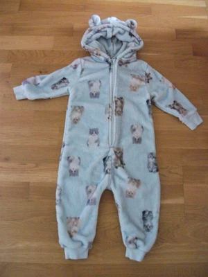 £6.65 • Buy Next Girls 2-3 Yrs Height 98cm Cat Design Fleecy All In One  Hood Ears Used Vgc