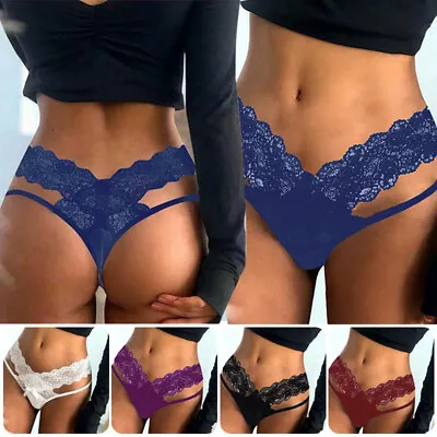 Women Sexy Lace Panties Hollow Out Thong G-string Underwear Lingerie Briefs NEW • $7.90