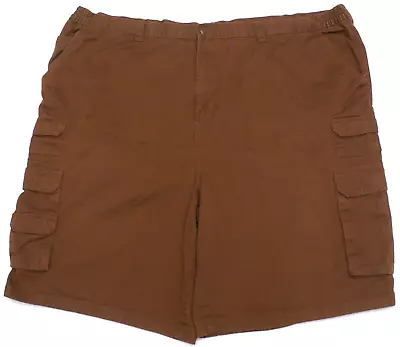 Boulder Creek Trading Cargo Side-Elastic Shorts Big Mens 56 Dark Brown Khaki • $17.99