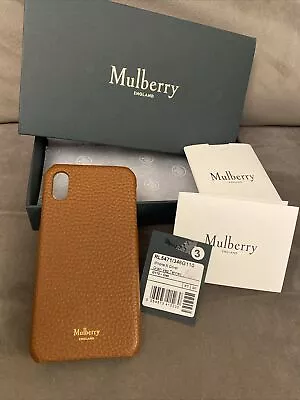 Genuine Mulberry Grain Veg Tanned Leather IPhone X Cover Case Brown Colour • £25