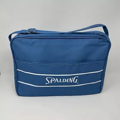 Vintage Spalding Tennis Canvas Bag Blue White New Old Stock Vtg Racquetball • $39.99