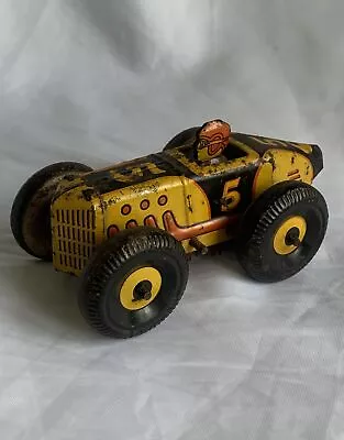 Vintage MARX #5 Tin Litho Race Car W/ Driver • $49