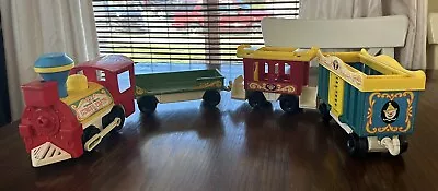 VINTAGE 1973 Fisher Price Little People CIRCUS TRAIN #991 Set Of 4 • $19.99