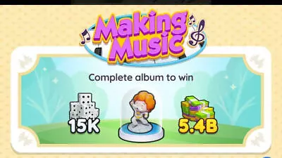 Monopoly Go! Making Music Stickers 1-5 Star Stickers ⭐ Albums Set #1-21 • $3.99