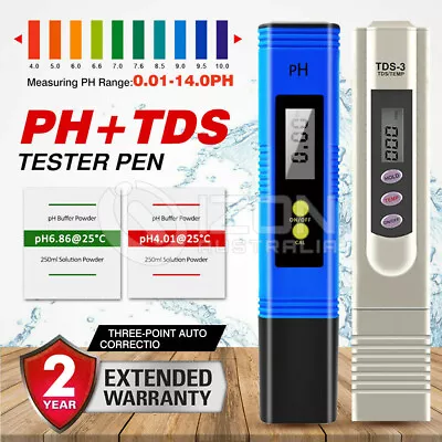 PH TDS Hydroponics Water Tester Pen Meter Aquarium Pool Digital Test Kit Monitor • $6.55