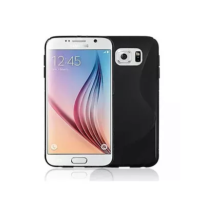 Premium Black Silicone Gel S-Line Wave Design Case Cover For Samsung S6 • £1.99