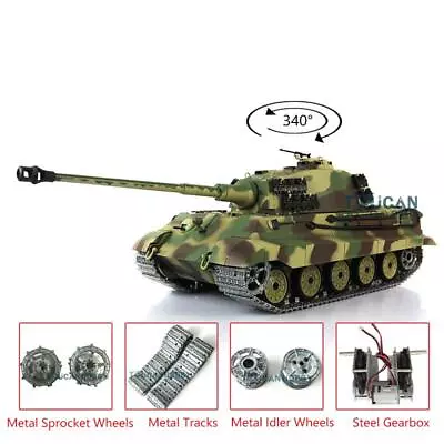 US Stock Used 1/16 7.0 Henglong German King Tiger RC Tank 3888A RTR Metal Tracks • $207.70