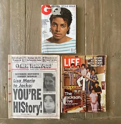 Vtg Lot Michael Jackson Jackson Five Ephemera LIFE Magazine GQ Magazine NY Post • $24.99