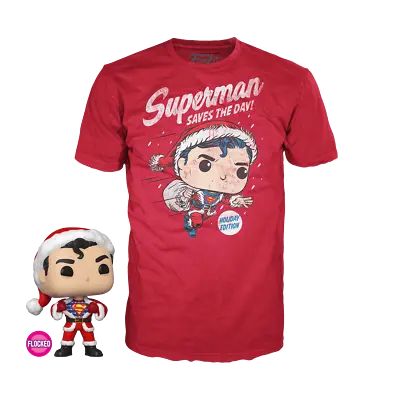 $54.99 • Buy Funko POP! And Tee DC Superman In Holiday Sweater [Flocked] With Size X Large [X