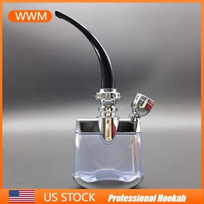 5.9inch Portable Mini Hookah Water Smoking Pipe Bong Herb Smoking Bubbler Silver • $8.54