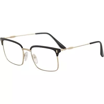 Prada Men's Eyeglasses Gold Black Metal Full-Rim Frame PRADA 0PR 55VV 2801O155 • $116.98