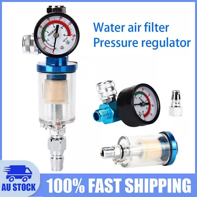 Air Regulator Pressure Gauge Spray Gun Online Water Trap Oil Filter Separator • $21.99