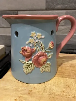 Vintage Yankee Candle Burner  Jug Shape  Ceramic Cottage Floral • £30