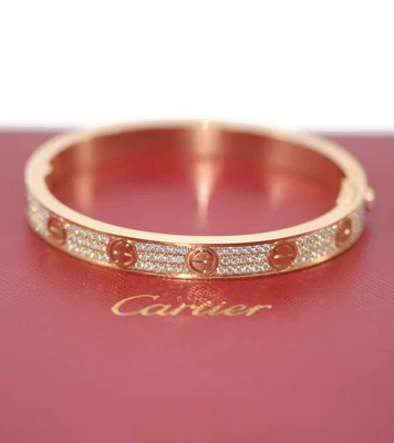 £31302.77 • Buy Cartier Diamond Pave 18K Rose Gold Love Bracelet Size 16
