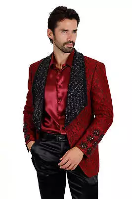 Barabas Elite Men's Rhinestone Floral Luxury Shawl Lapel Blazer 3EBL15 • $764.50