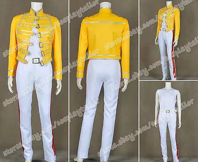 $89.99 • Buy Queen Band Lead Vocals Cosplay Freddie Mercury Costume Suit In Wembley Stadium