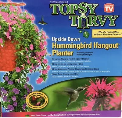 Topsy Turvy Upside Down Hummingbird Hangout Planter As Seen On TV • $9.99