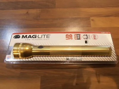 Maglite Torch Gold 3 D Cell Led Brand New In Blister Pack. • £49.99