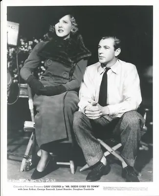 GARY COOPER JEAN ARTHUR  1936 CANDID On Studio Set MR. DEEDS GOES TO TOWN Photo • $14.95