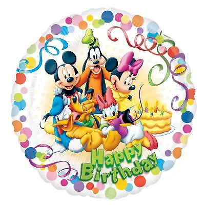 18  Mickey Mouse & Friends Balloon Happy Birthday Pluto Daisy Minnie Party Gift • £5.04