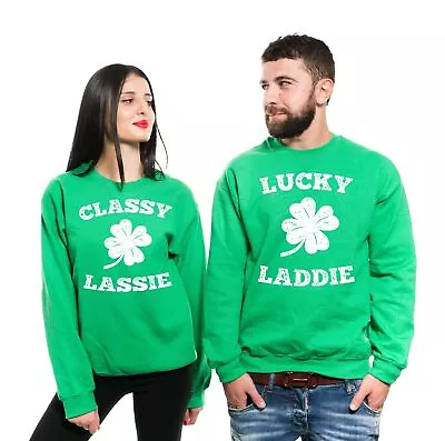 Classie Lassie Lucky Laddie Couple Matching Sweaters St Patricks Day Irish Green • $52.79