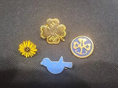 4 Vintage Girl Scout Pins Lot • $30