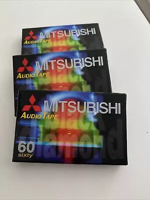 3 Sealed Mitsubishi 60 Blank Cassette Tape • £10