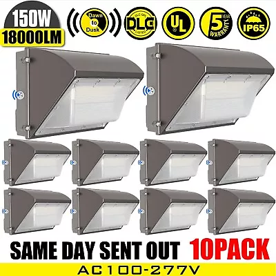 10 Pack 150 Watt LED Wall Pack Light Replace 1000W HPS/HID Bulb 5000K Daylight • $845