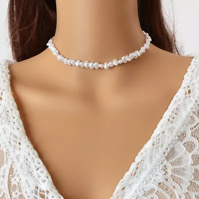 $2.99 • Buy Wedding Birthday Anniversary Jewellery Artificial Irregular Short Pearl Necklace