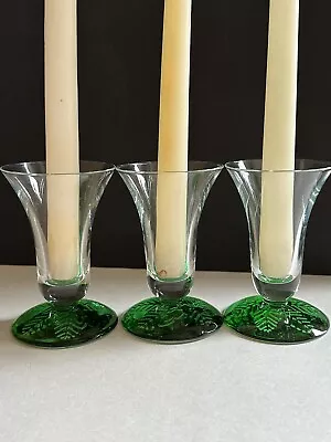 Mikasa Season’s Glow Holiday Christmas Tree Candleholders Set Of 3 Germany • $32