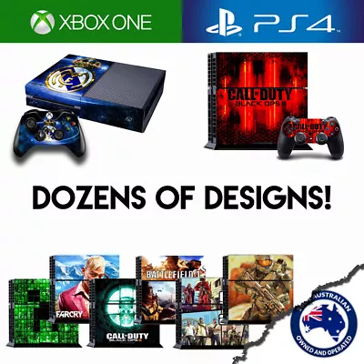 Console Sticker Decal Cover Skin Designs For Playstation 4 / PS4 & Xbox One • $14.95