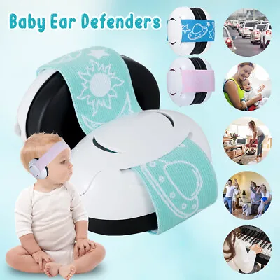 Baby Ear Defenders Noise Canceling Adjustable Strap Infant Ear Protection Muffs • £12.59