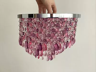 Easy Fit Ceiling Pendant Light Shade Acrylic Jewel Droplet Chandelier Lampshades • £1