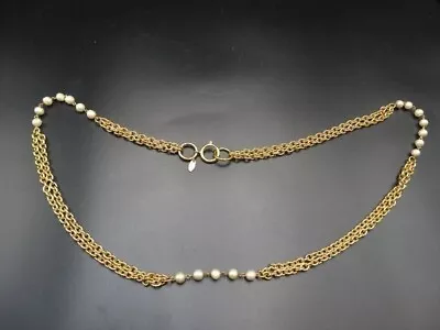 Auth CHANEL Double Chain Belt Pearl Gold Accessory Coco Mark CC Logo Women's • £339.25
