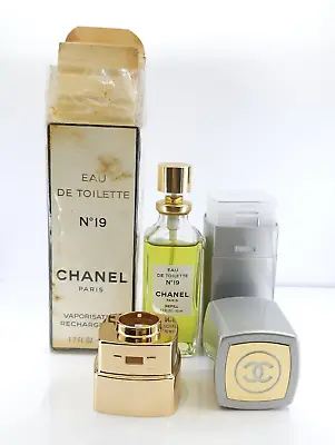 VTG CHANEL No. 19 EAU De TOILETTE VAPORISATEUR RECHARGEABLE * NEW OLD STOCK/ BOX • $134.99