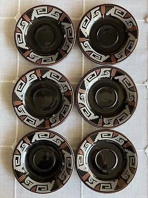 Set Of 6 Plates Gabbay Navajo Design  • $12