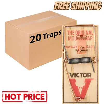 WOOD SNAP MOUSE TRAP Victor M156-20 Metal Pedal Sustainably Sourced FSC 20 Traps • $25