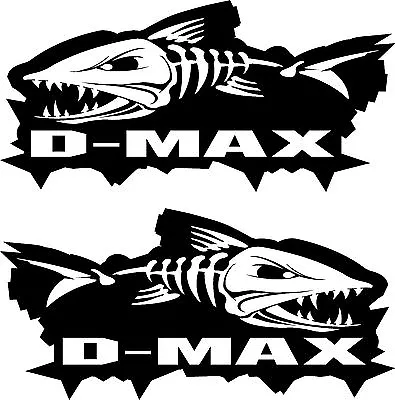 DMAX 4x4 Ute Bullbar Canopy EVIL FISH Fishing Stickers PAIR 300mm • $23.90