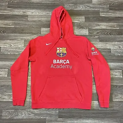 Nike FC Barcelona Academy Hoodie Sweatshirt Men’s Medium Solid Red  • $36