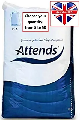 £3.27 • Buy Attends Disposable Adult Bibs CONVENIENT QUANTITIES Brand New CE Certified