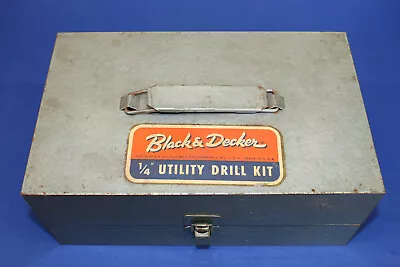 Vintage Black & Decker Metal Case Tool Box For 1/4” Utility Drill Kit (just Box) • $26.99