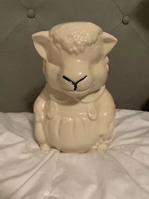 Vintage American Bisque A.B. CO. Pottery Lamb / Sheep Jar 1940s/50s • $20