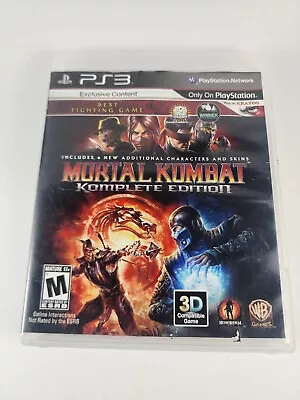 Mortal Kombat Komplete Edition Sony PS3 Tested &Working Good Condition • $12.97