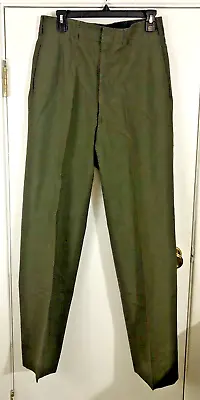 Vintage 1960s USMC Marine Uniform Pants Tropical Green SACO 32 Long Poly/Wool • $16.50