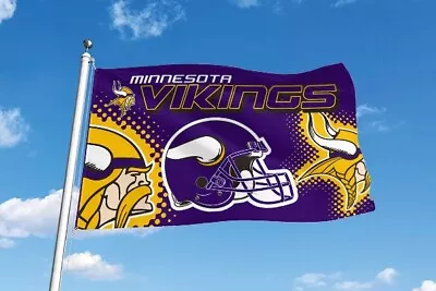 MINNESOTA VIKINGS 3'X5' FLAG BANNER ***100% Full Color On Both Sides Of Flag*** • $12.89