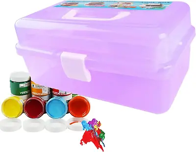 Craft Caddy Box Plastic Cantilever Box 3 Tray Art And Craft Box For Pencils Pain • £21.02