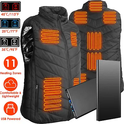 Heated Vest 11 Zones W/20000mAh Battery Pack Electric Heating Jacket Men/Women • $26.90