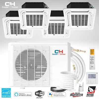 36000 BTU Four 4 Zone Cassette Mini Split Air Conditioner Heat Pump 9K+9K+9k+18K • $5183